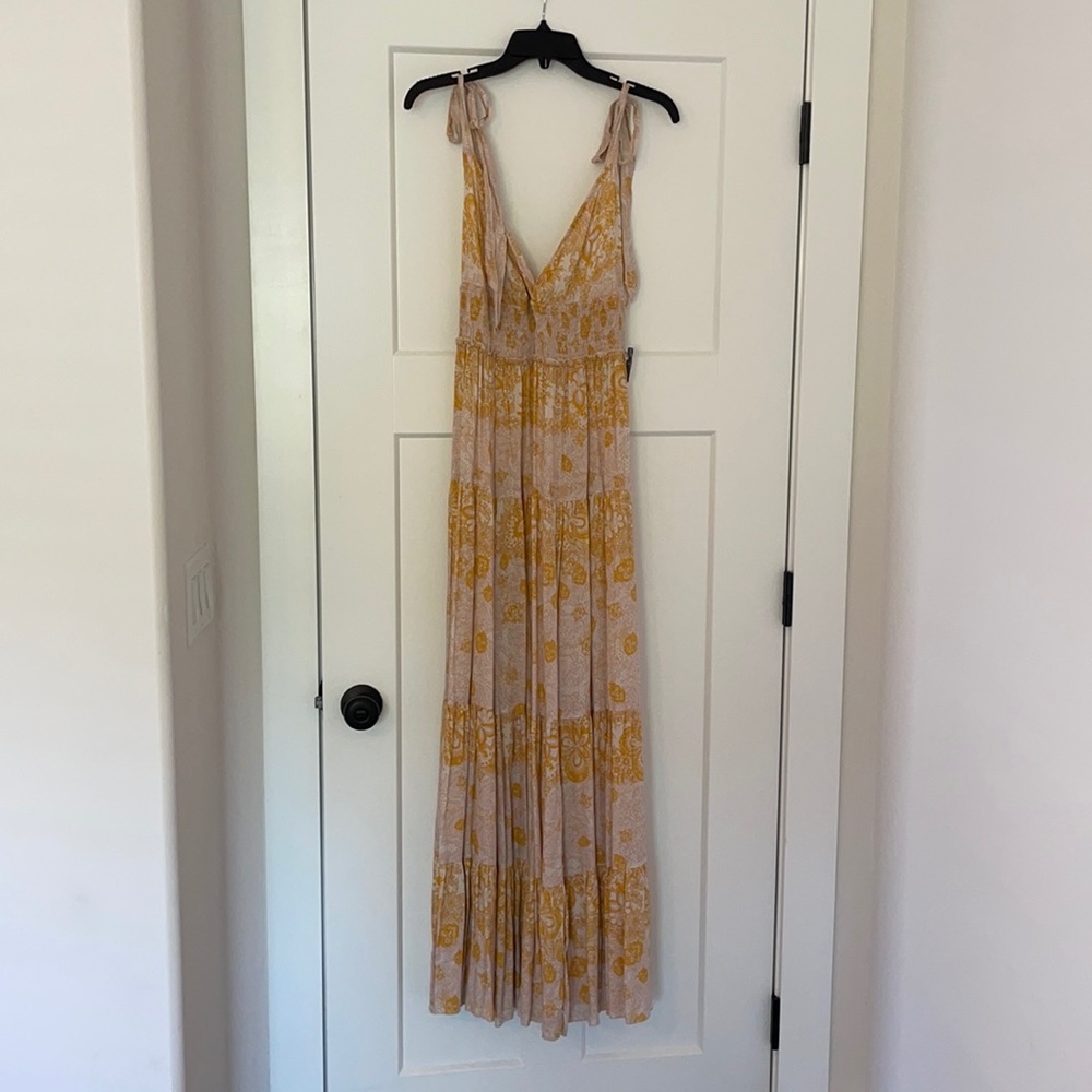 NWOT Free People intimately Dress, Yellow and White, Size L